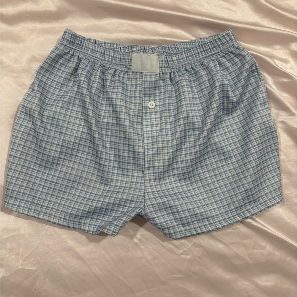 Blue Checkered Boxer Shorts